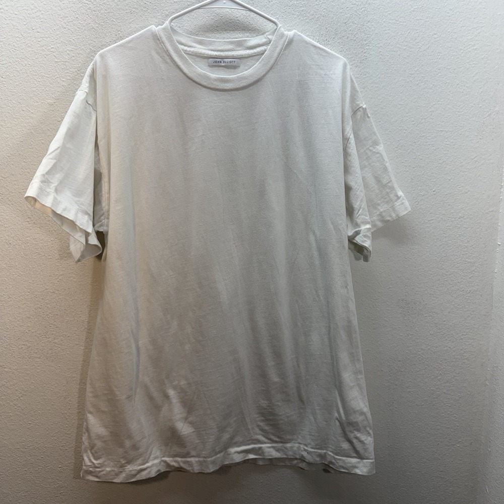 John Elliott Basic White T Shirt Tee 100% Cotton Crewneck Quiet Luxury